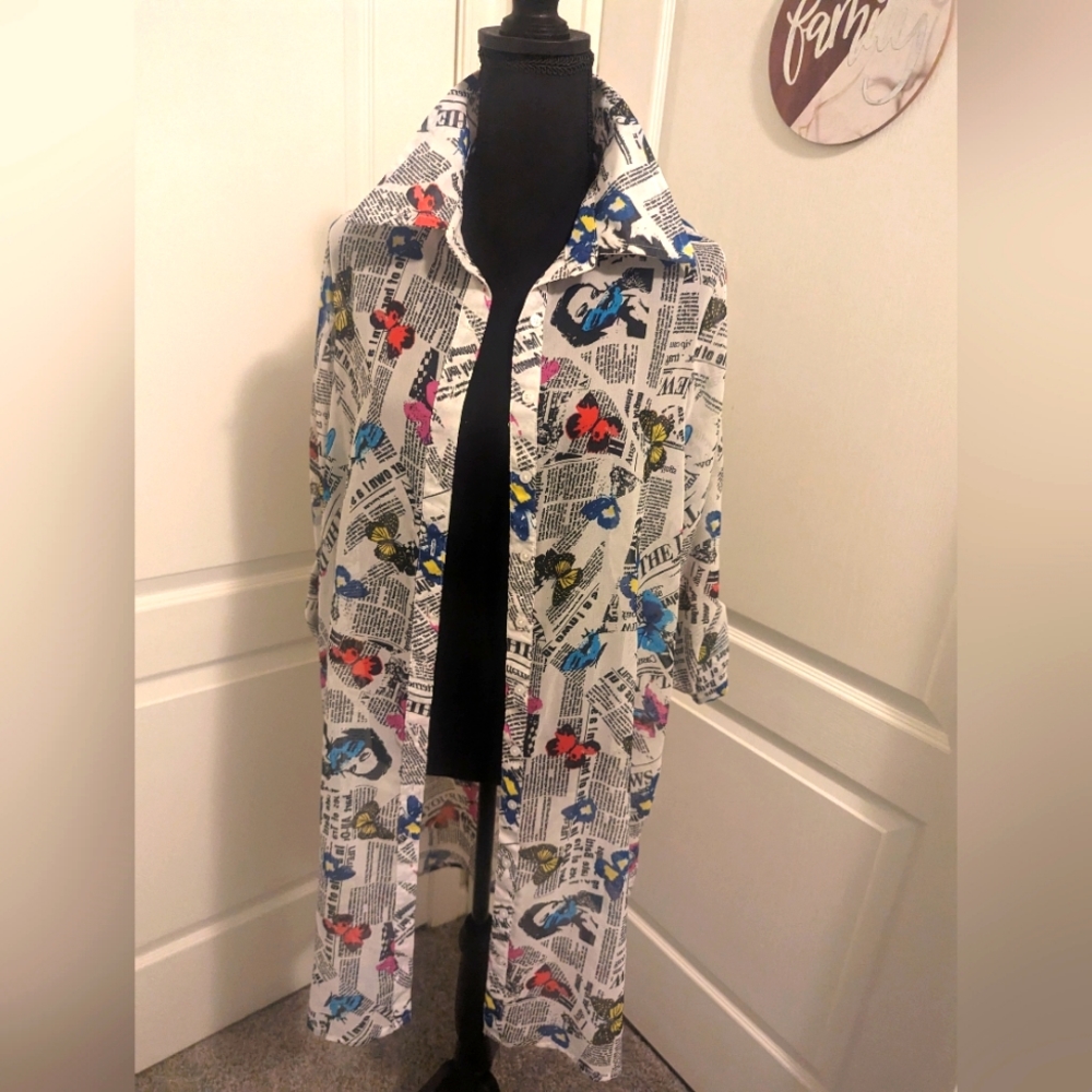 Sheer multi color blouse